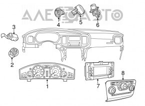 Climate control control Dodge Charger 15-16 rest manual for parking sensors