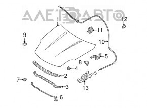 Hood hinge left Nissan 350z