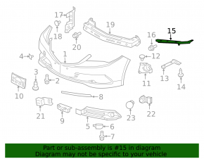 Front bumper mount under headlight right Acura TLX 15-17 prerest metal