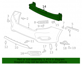 Rear bumper reinforcement Honda Civic X FC 16-21 4d rusty