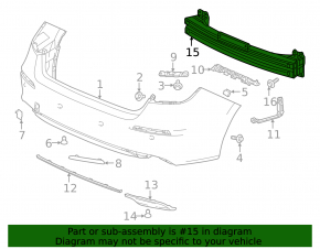 Rear Bumper Reinforcement for Acura Integra 23-25 Base, A-Spec, Type S