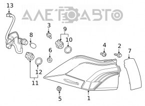Light outer wing right Toyota Rav4 19- Japan built
