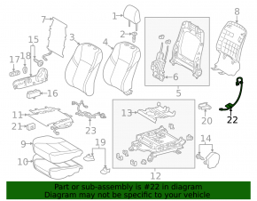 Toyota Avalon 13-18 passenger seat wiring small