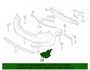 Rear bumper protection Hyundai Elantra UD 14-16