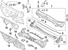 Right windshield wiper seal for Subaru Forester 25-26