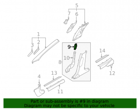 Right center pillar air duct deflector Kia EV6 22-24