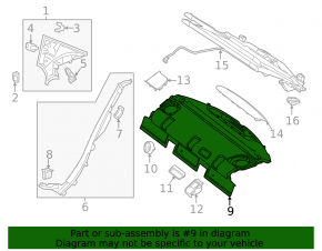 Rear shelf Mercedes C-class W205 15-21 black for speakers and curtain