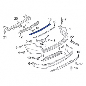 Upper rear bumper trim Ford Explorer 20-