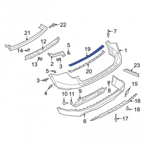 Upper rear bumper trim Ford Explorer 20-