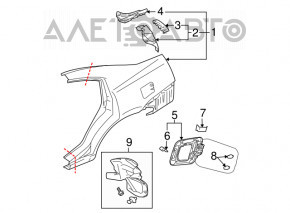 Rear left fender liner for Mitsubishi Galant 2004-2006