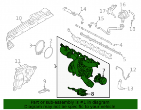 Turbocharger assembly with manifold BMW 2 G42 22-25