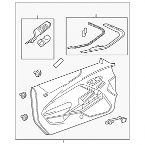 Door trim card front right Chevrolet Camaro 16- black