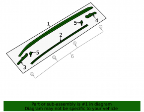 Railing longitudinal right Volvo V90 17-22 usa chrome