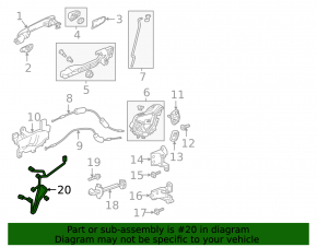 Wiring for the rear right door of a Honda CRV 17-22
