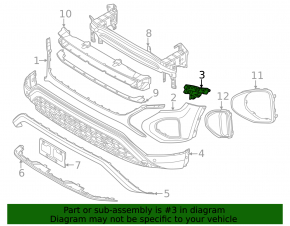 Front bumper mount, right, VW Atlas 24-25