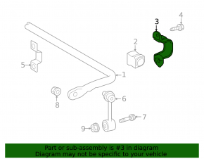 Rear stabilizer mounting bracket left Toyota Venza 21- upper