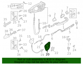 Inner rear right door panel for Audi A6 C8 19-25
