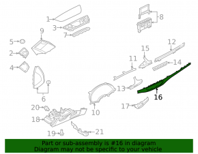 Front panel inserts lower Audi Q7 16 - wood, scratch