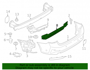 Rear bumper bracket center BMW 3 G20 23-25
