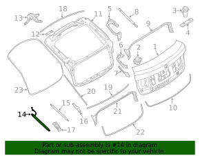 Electric drive for lifting the trunk lid BMW 5 F10 11-13