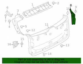 Trunk door trim side right BMW X3 G01 18-21 on the body, under halogen