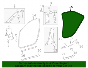 Door seal rear left Toyota Camry v70 18-24