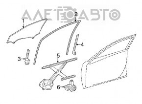 Front right door glass Lexus ES300h ES350 13-18