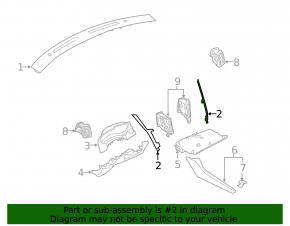 Infiniti Q50 14-20 right center dashboard trim panel, wood grain