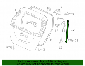 Right tailgate shock absorber Honda Fit 15-20 Mexico