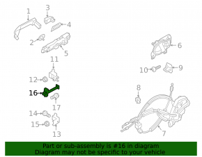 Door limiter rear left Nissan Versa Note 13-19