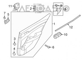 Door trim card rear right Hyundai Elantra AD 17-18 cloth beige