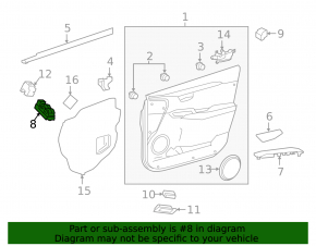 Front left window lift control Lexus NX200t NX300 NX300h 15-21