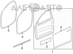 Door bare front left Chevrolet Cruze 11-16