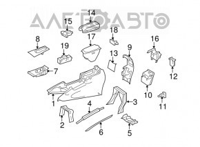 Mercedes X164 GL center console without armrest, beige