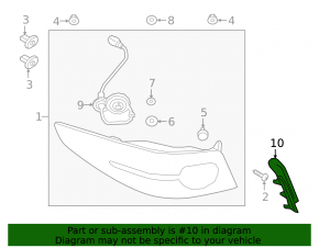 Right outer wing light trim Mazda 3 19-22 4d