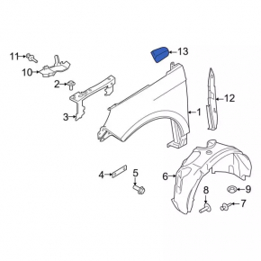 Left Ford Edge 15-24 trunk tray, foam