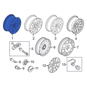 Wheel disk R18 Ford Explorer 18-19 curb