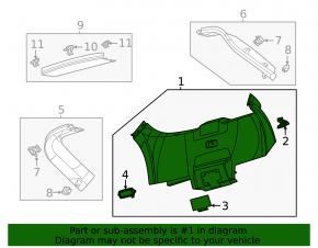 Lower Trunk Door Trim Ford Mustang Mach-E 21-23 Black