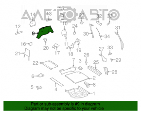 Left arch trim for Mercedes X164 GL, beige