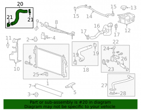 Cooling pipe lower Chevrolet Malibu 13-15 2.5