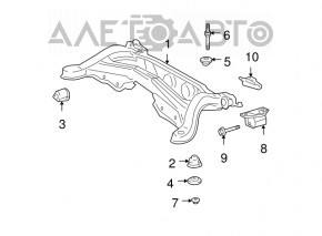 Rear subframe for Toyota Highlander 2013 AWD