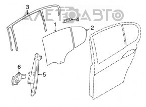 Rear left glass seal BMW 3 F30 4d 12-18