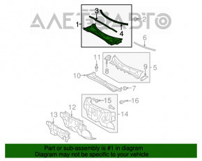 Windscreen wiper grille plastic Toyota Highlander 08-13