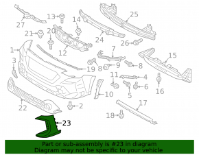 Subaru Outback 2023-2025 right front bumper grille