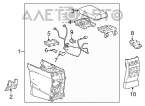 Lexus RX350 RX450h 10-12 leather central armrest console black