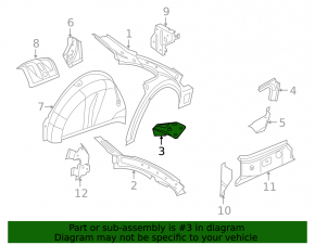 Rear Right Fender Bracket VW Beetle 12-19