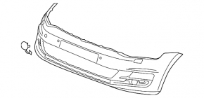 Bare front bumper for VW Golf 15-17 without parking sensors