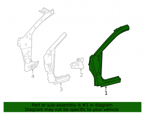 Front left body pillar Toyota Avalon 13-18