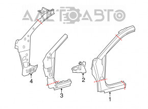 Front left body pillar Toyota Avalon 13-18