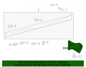 Mudguard threshold rear right Toyota Prius V 12-17